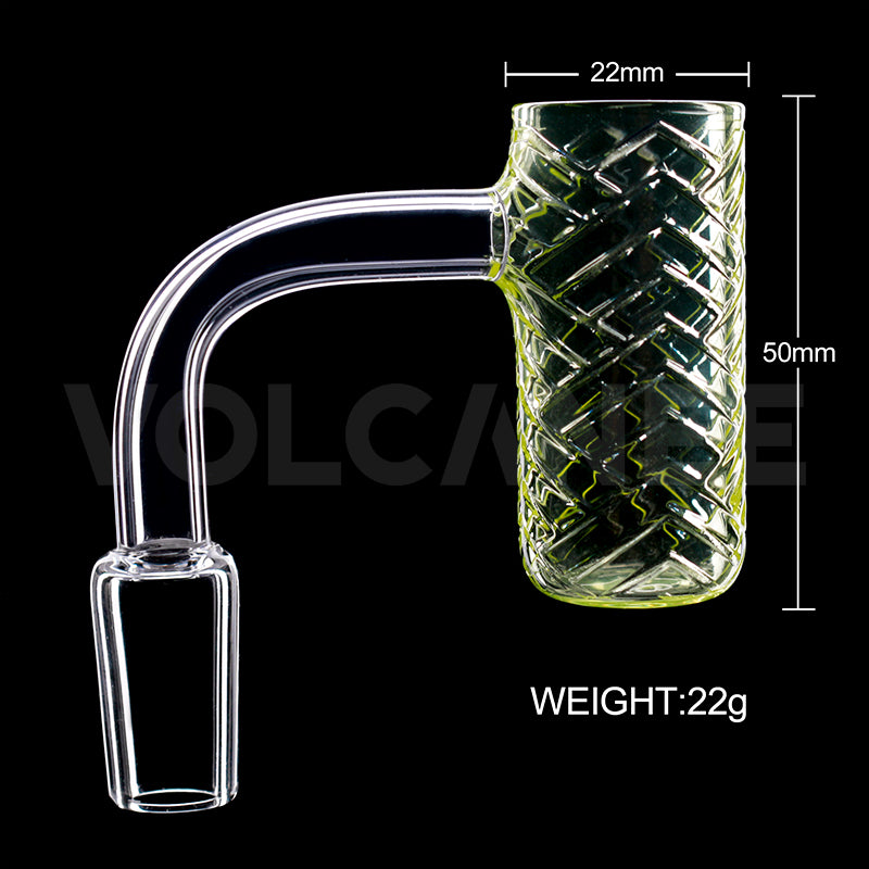 23.5mm Yellow Pattern Quartz Banger - 2mm Wall 56mm Height D201557