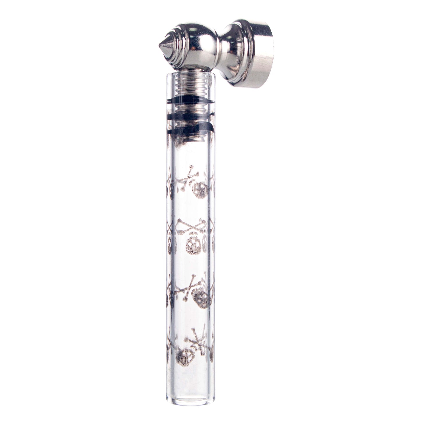 Skull Metal Tobacco Pipe - 95mm Hand Pipe YD4665（Random Color）