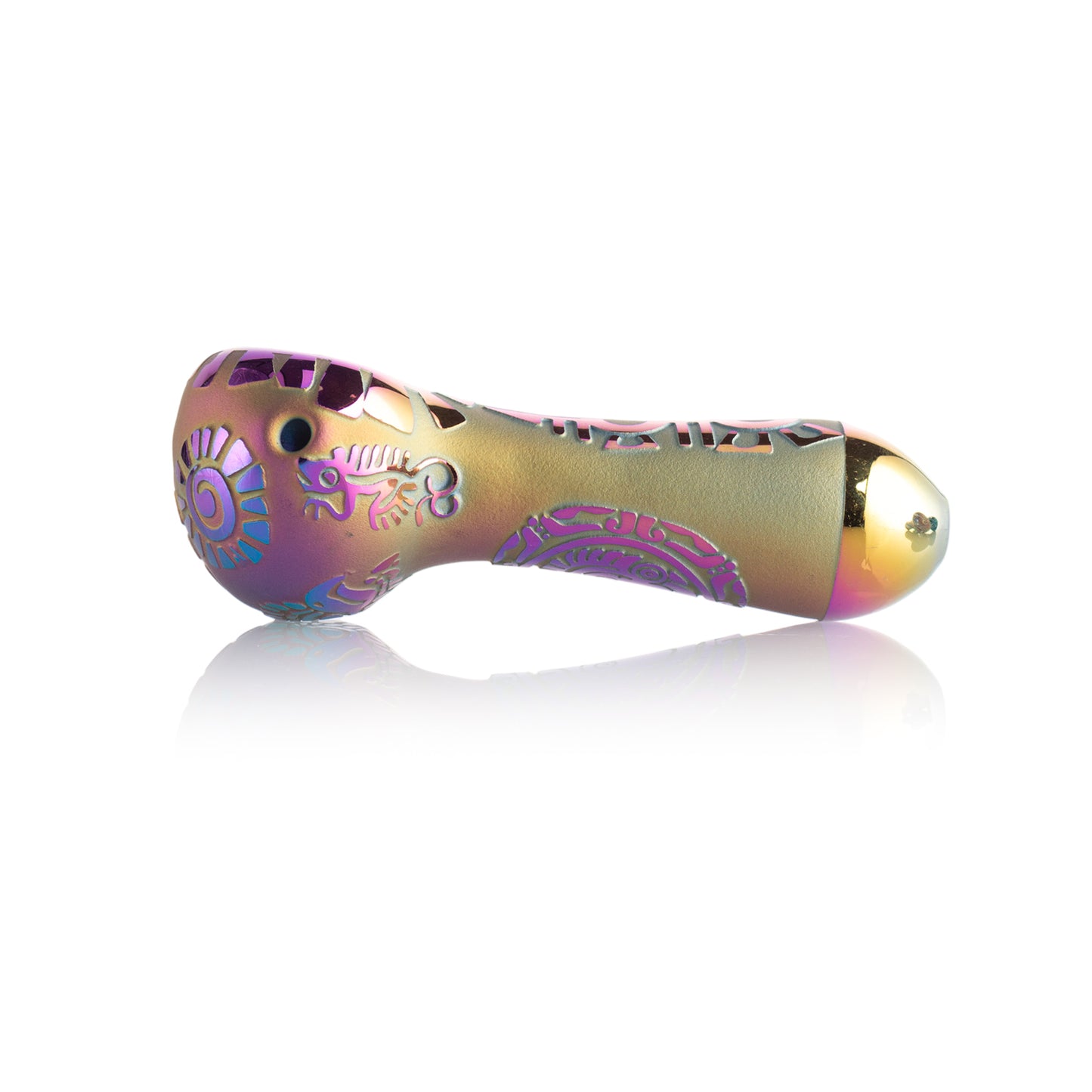 Electroplated Deep Frosted Glass Smoking Pipe YD3415（Random Color）