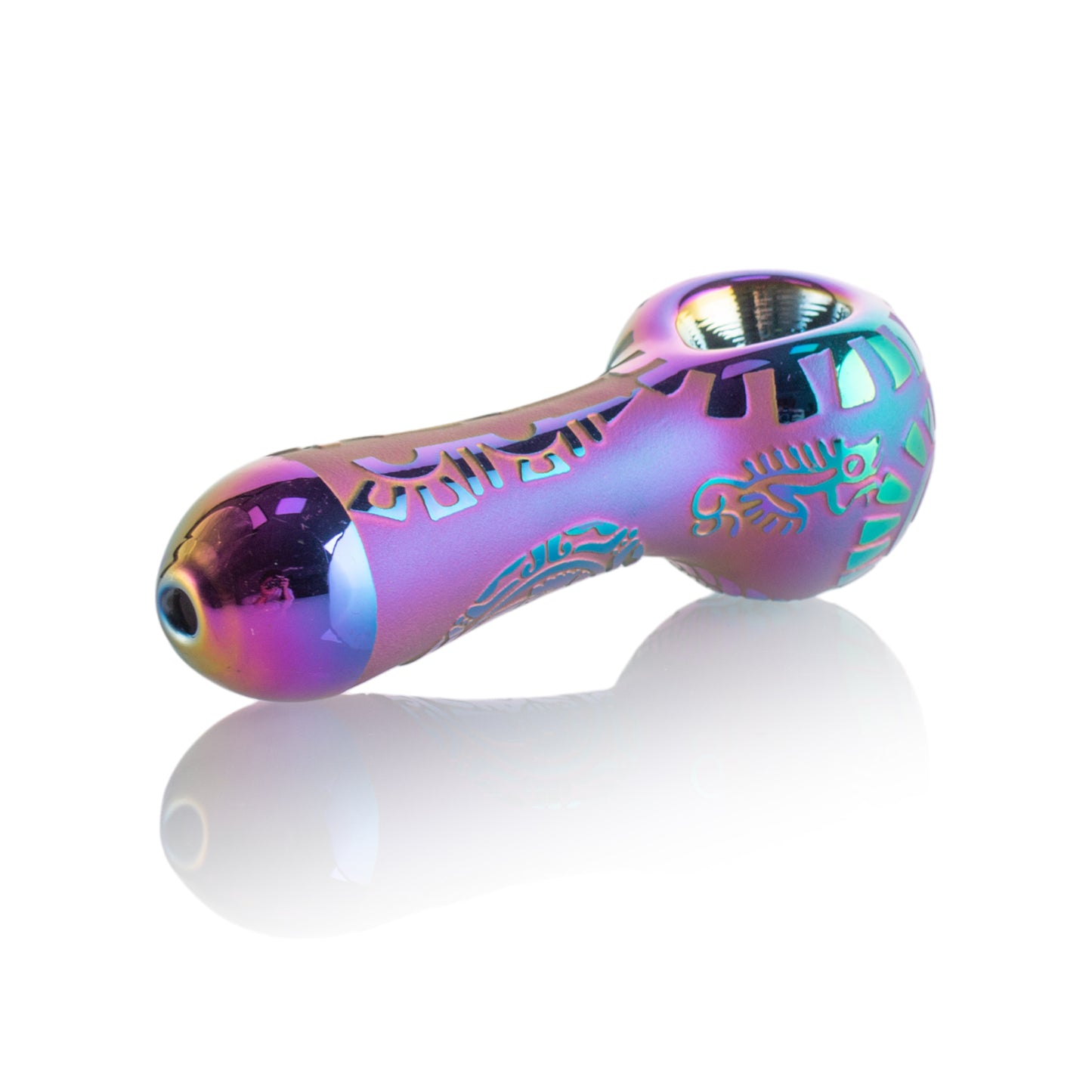 Electroplated Deep Frosted Glass Smoking Pipe YD3415（Random Color）