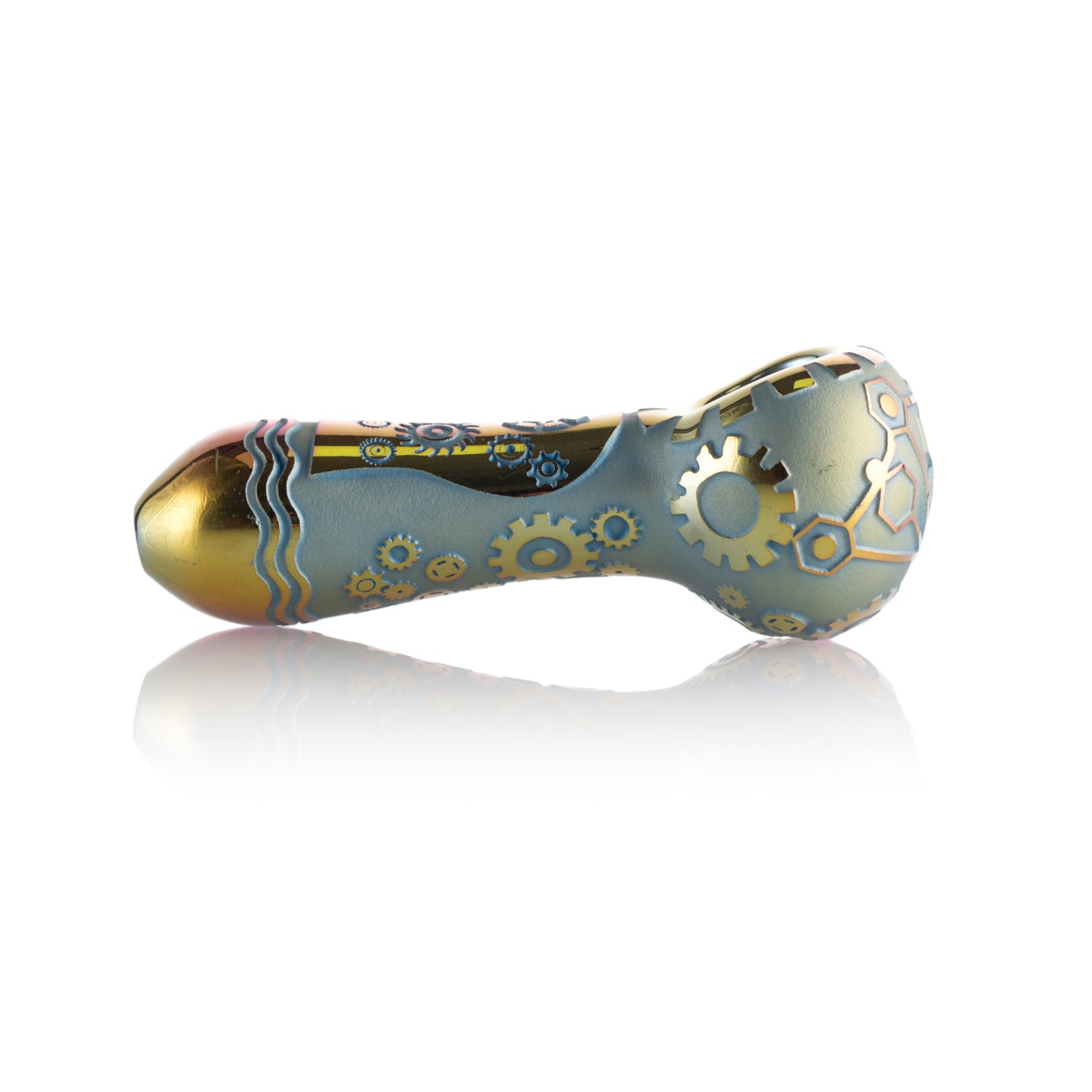 Electroplated Deep Frosted Glass Smoking Pipe YD3415（Random Color）