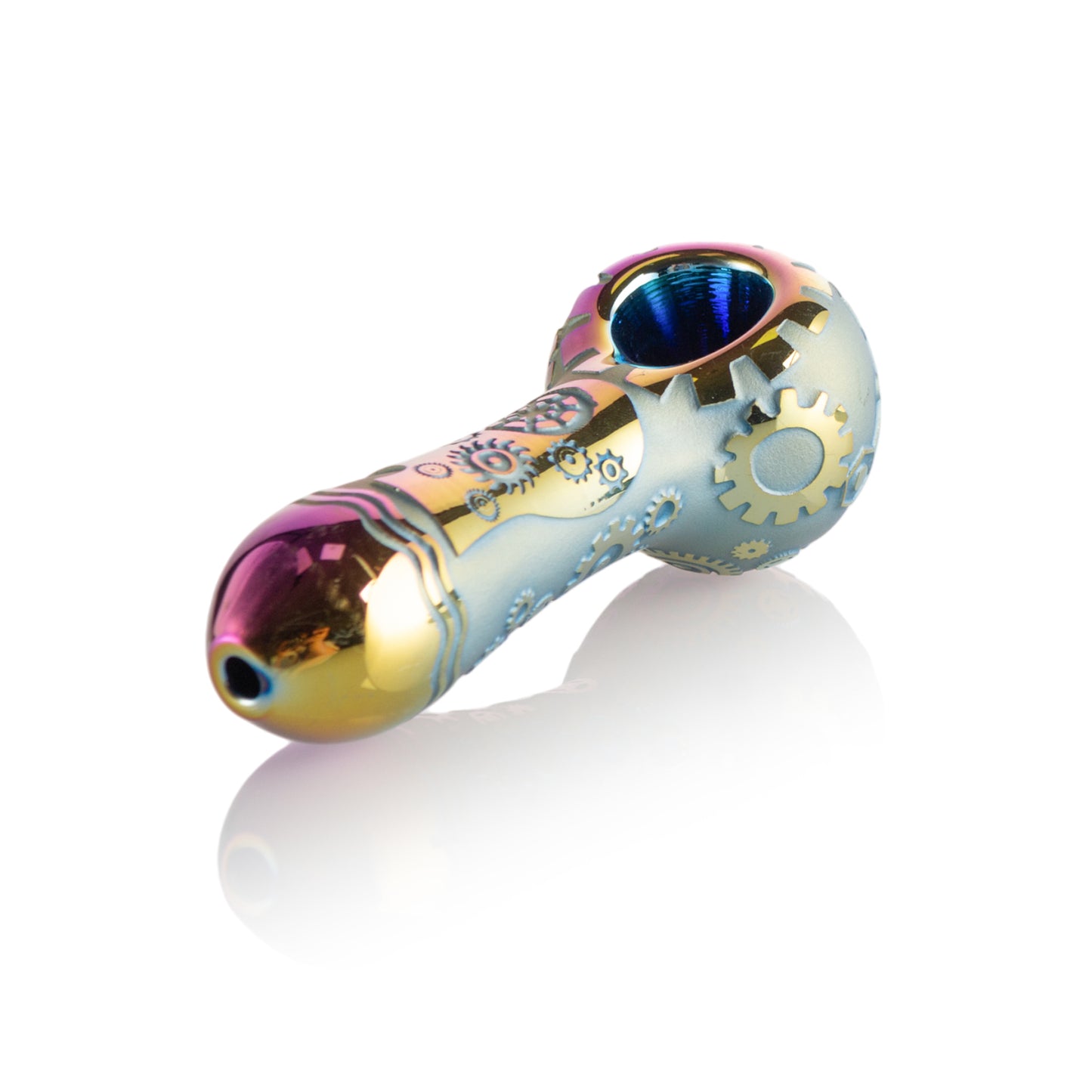 Electroplated Deep Frosted Glass Smoking Pipe YD3415（Random Color）