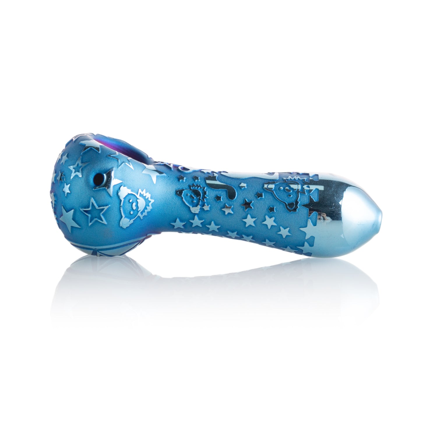 Electroplated Deep Frosted Glass Smoking Pipe YD3415（Random Color）