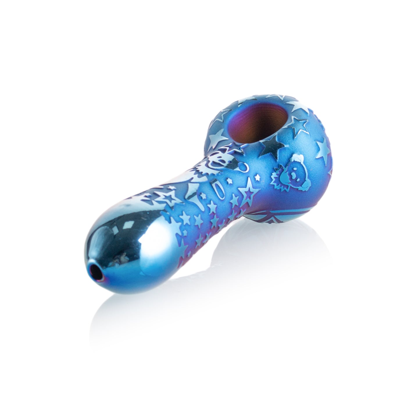 Electroplated Deep Frosted Glass Smoking Pipe YD3415（Random Color）