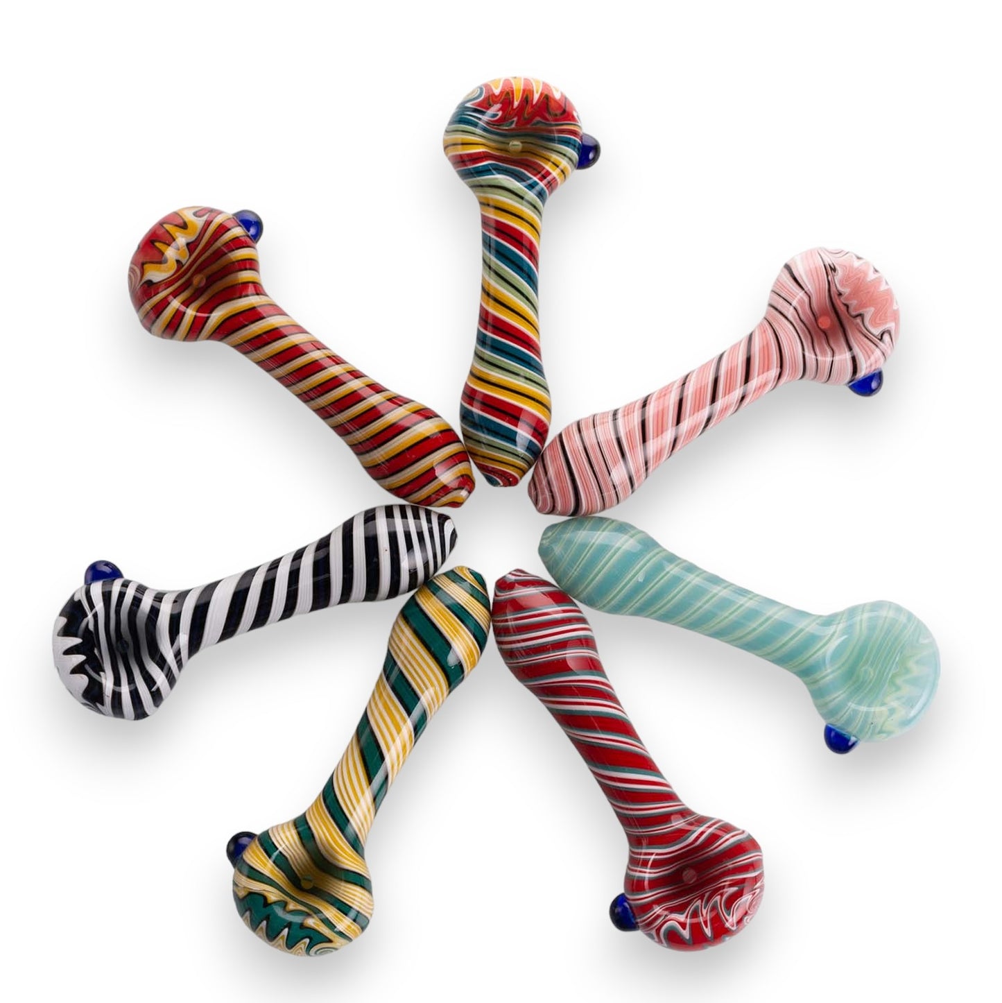 Crackle Pattern Glass Smoking Pipe YD3761