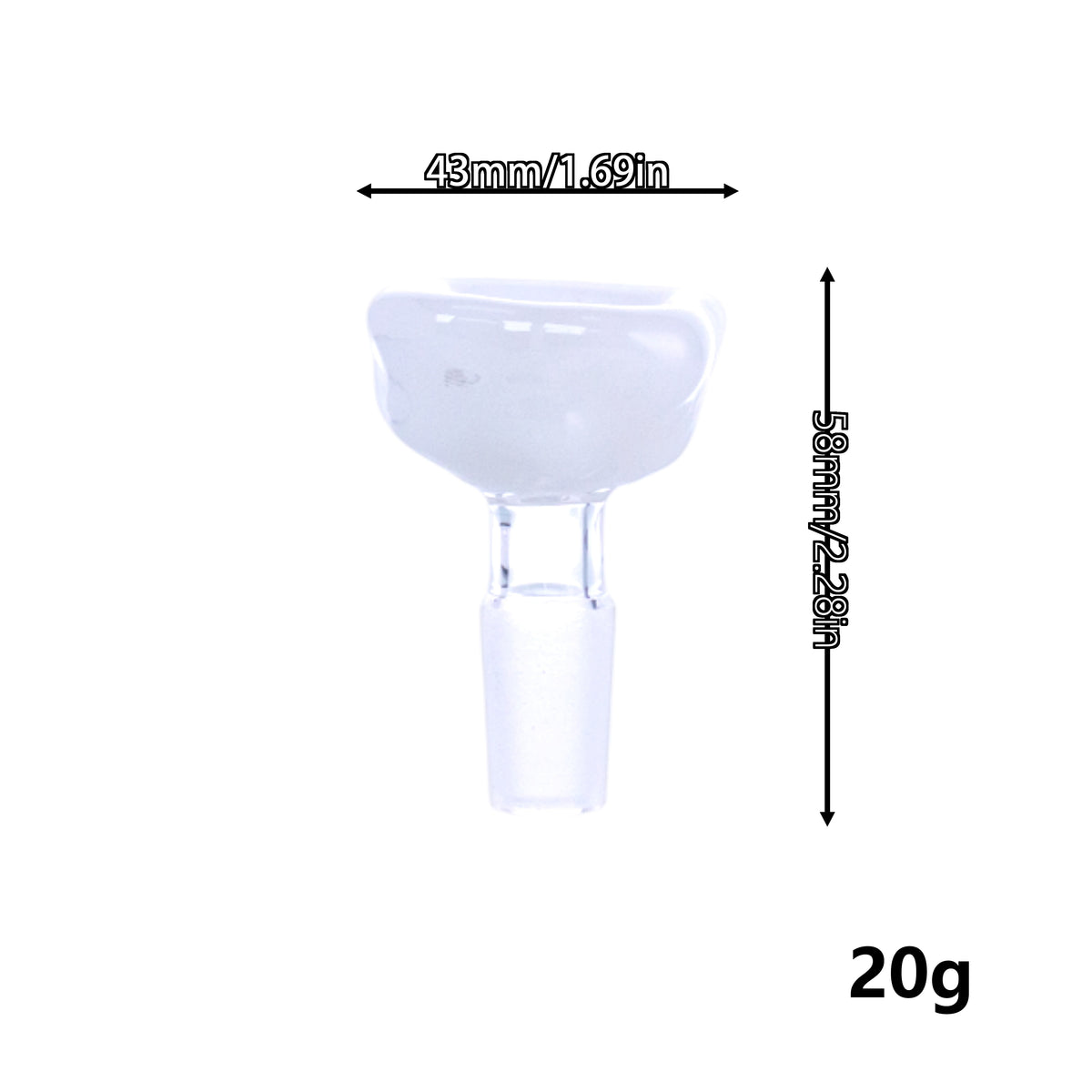 Cloud-Shaped Glass Hookah Bowl, White, PT5527