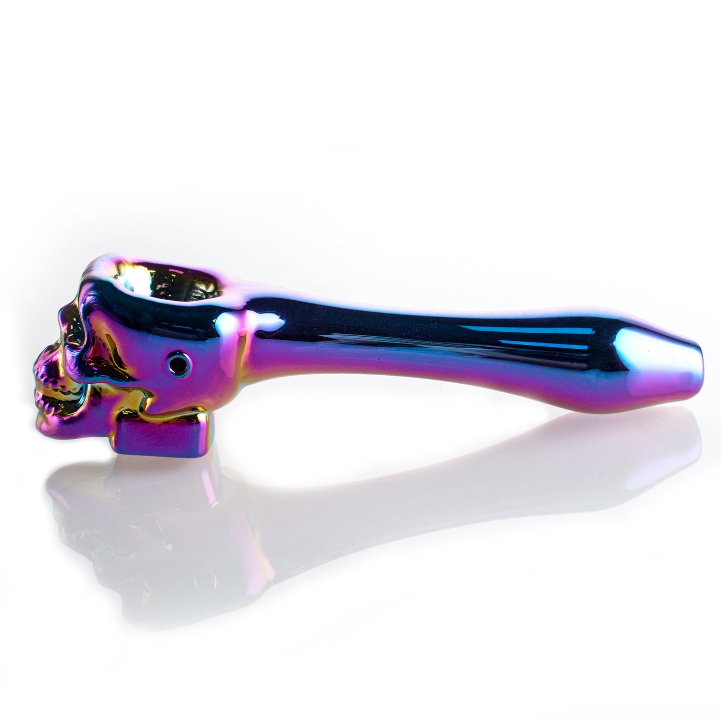 Glass Skull Tobacco Pipe - 100mm Hand Pipe YD4973