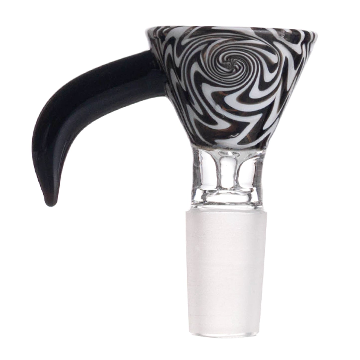 Single Horn Black Handle Glass Bowl Piece PT518