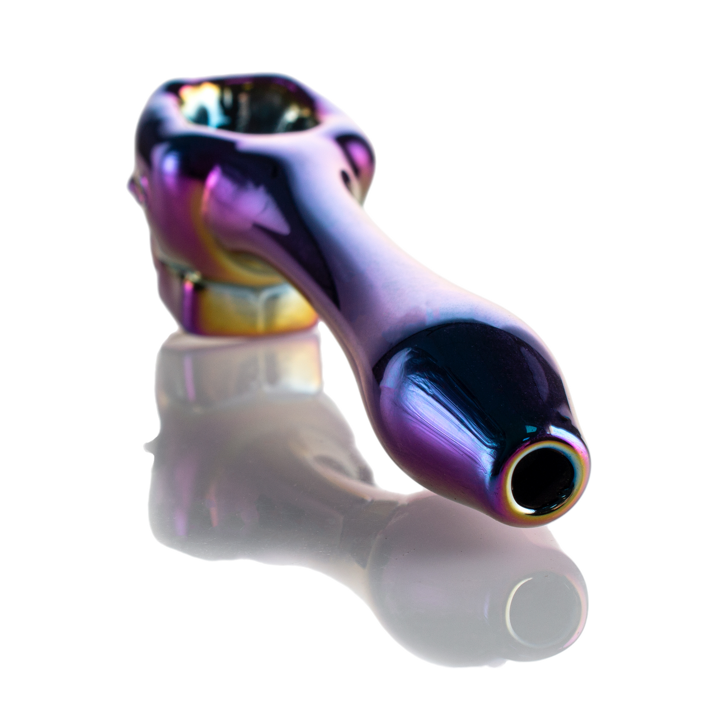 Glass Skull Tobacco Pipe - 100mm Hand Pipe YD4973