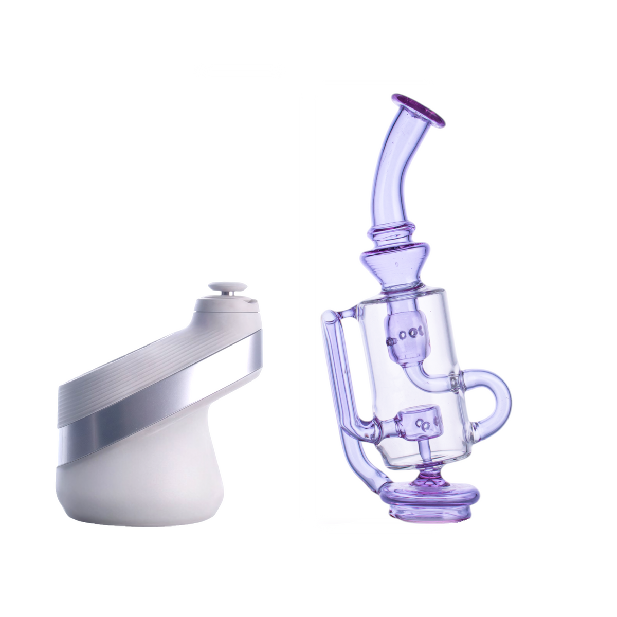 Multi-Color Handblown Glass Water Pipe with Silicone Handles,PF5121（Random Color）