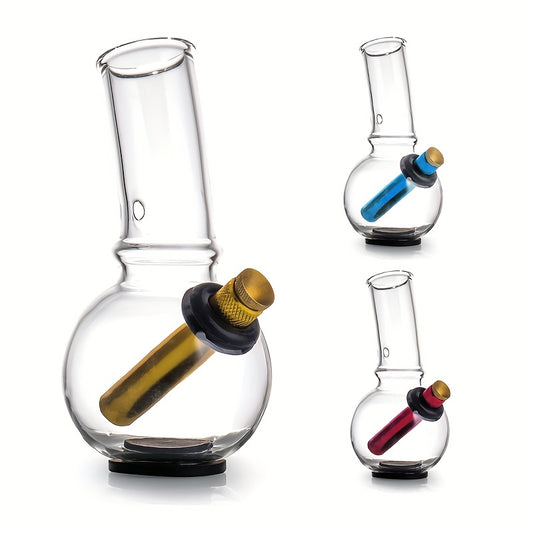 1pc Hookah Mini Bong 5.9 Inch 5mm Thickness With Brass Glass Bong