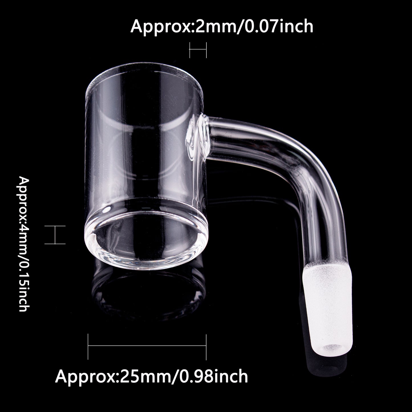 25mm Frosted Quartz Banger - 2mm Wall 4mm Bottom D2502