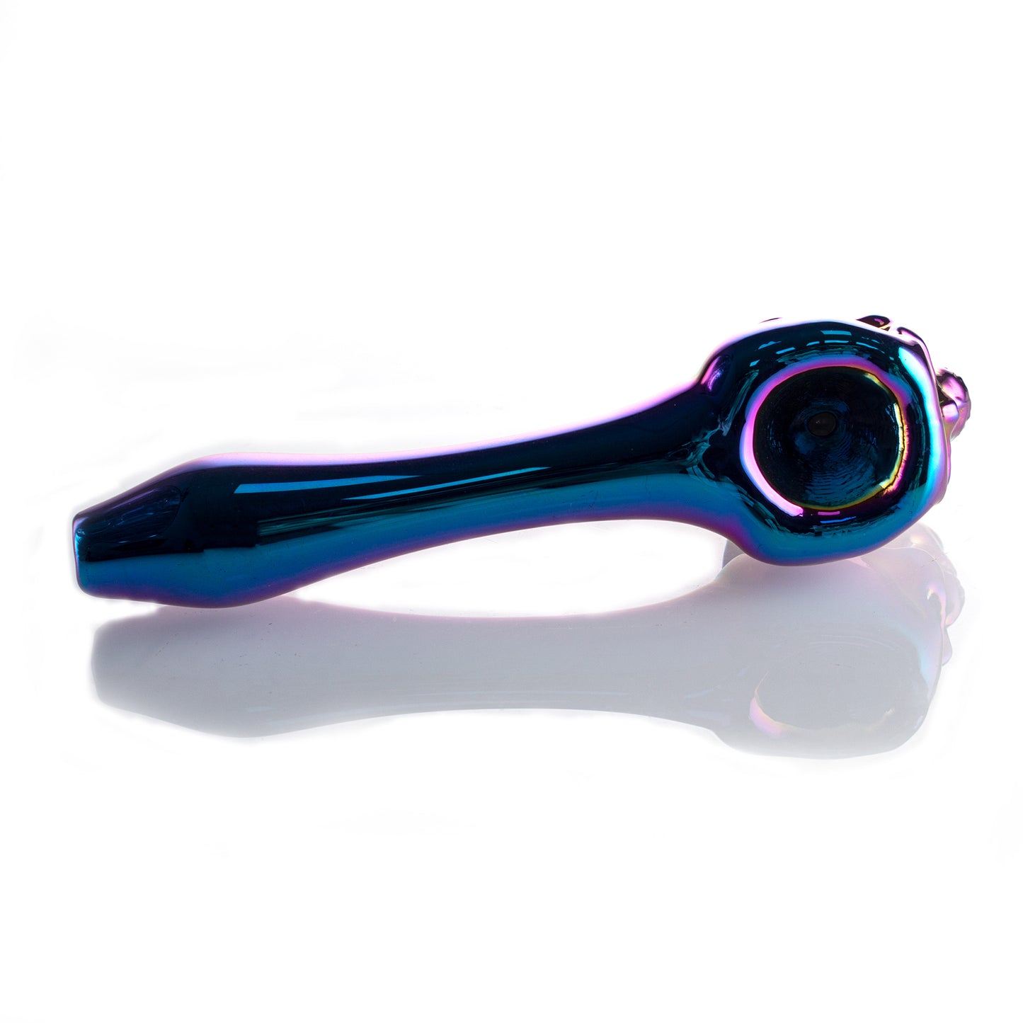 Glass Skull Tobacco Pipe - 100mm Hand Pipe YD4973