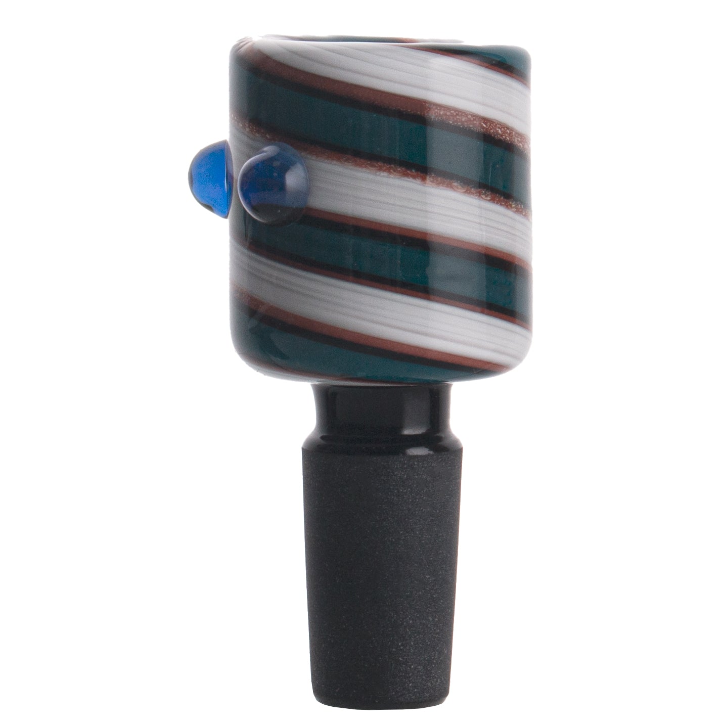 Striped Glass Bowl Piece with Black Joint PT154