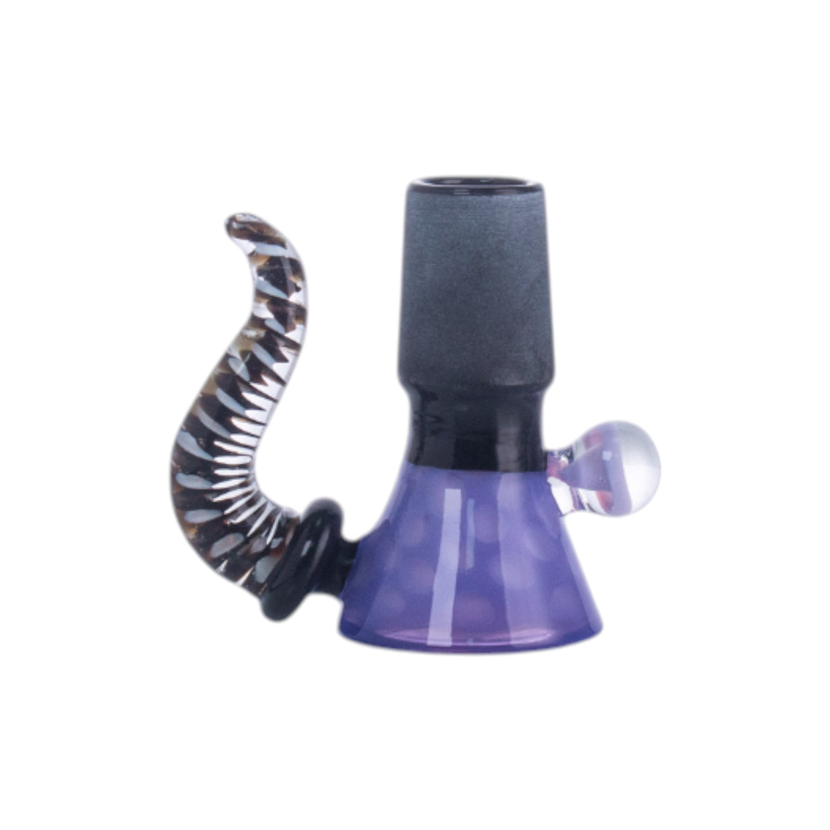 Unicorn Horn Glass Hookah Bowl, Black Joint, PT5523