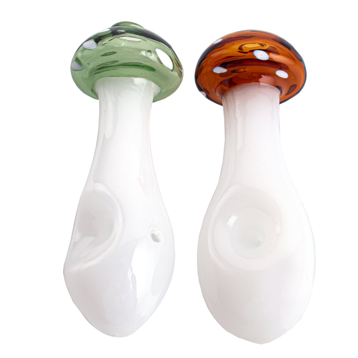 Glass Mushroom Tobacco Pipe - 80mm Hand Pipe YD4843 （Random Color）