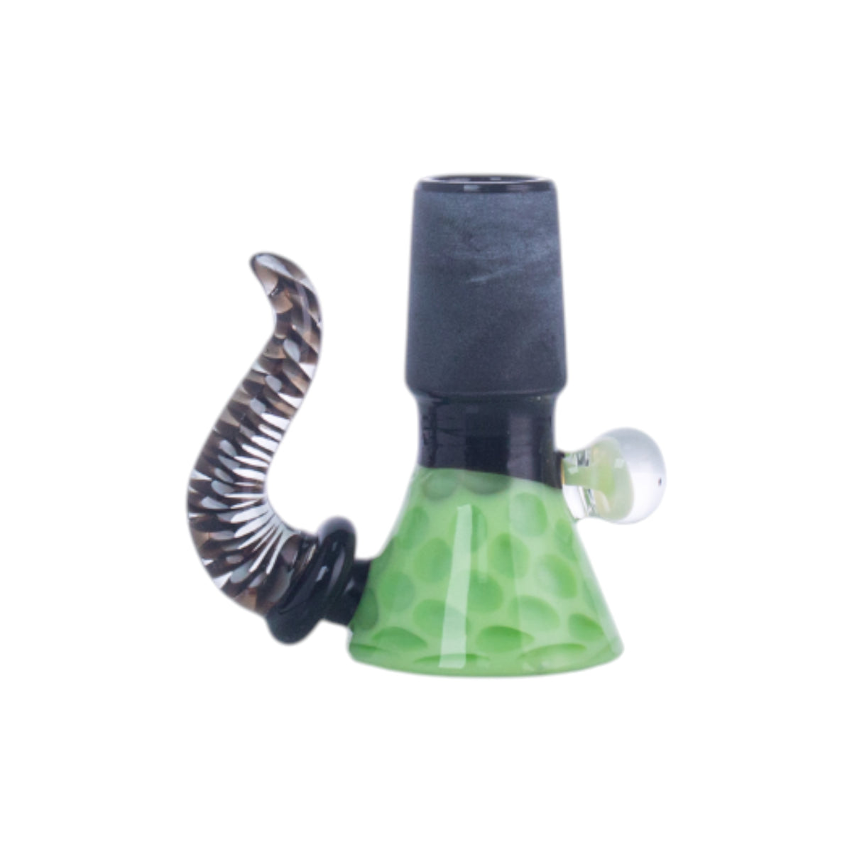 Unicorn Horn Glass Hookah Bowl, Black Joint, PT5523