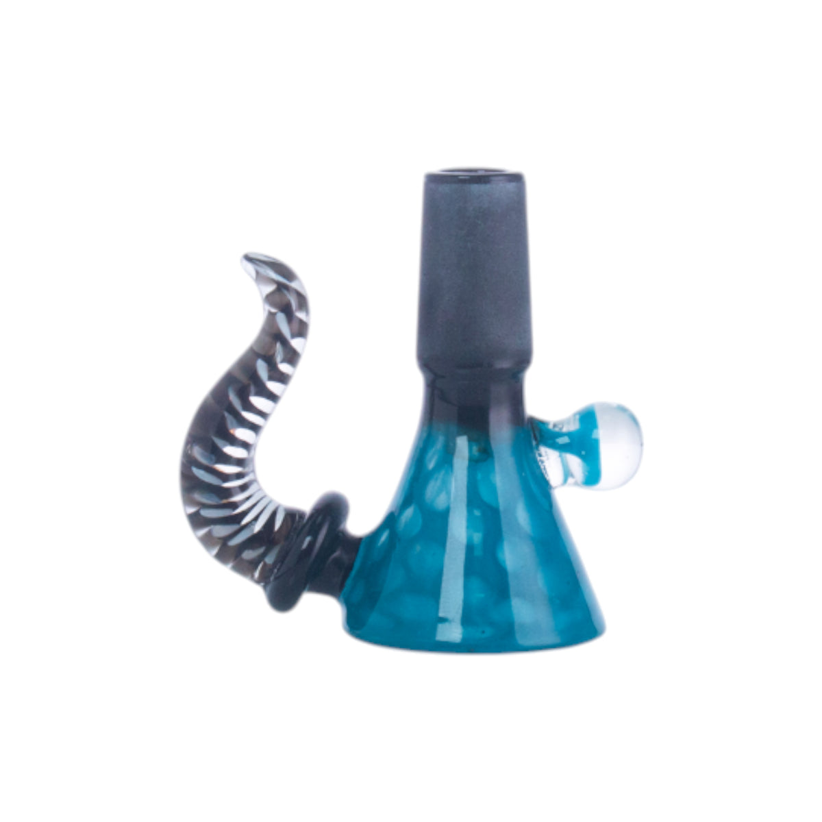 Unicorn Horn Glass Hookah Bowl, Black Joint, PT5523