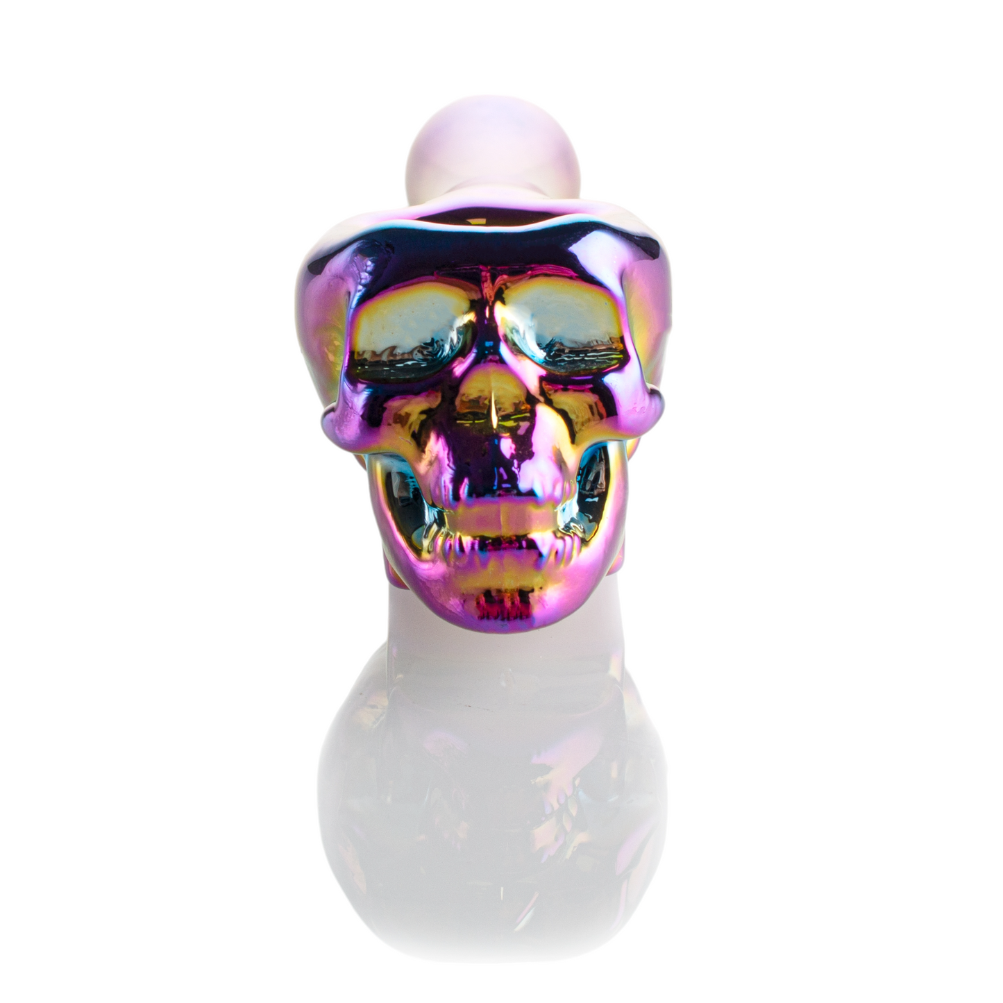Glass Skull Tobacco Pipe - 100mm Hand Pipe YD4973