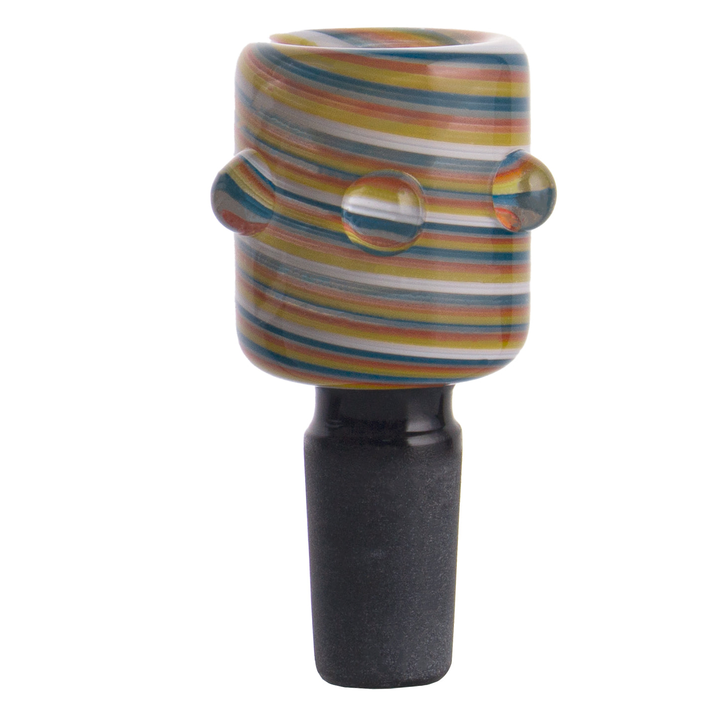 Striped Glass Bowl Piece with Black Joint PT154