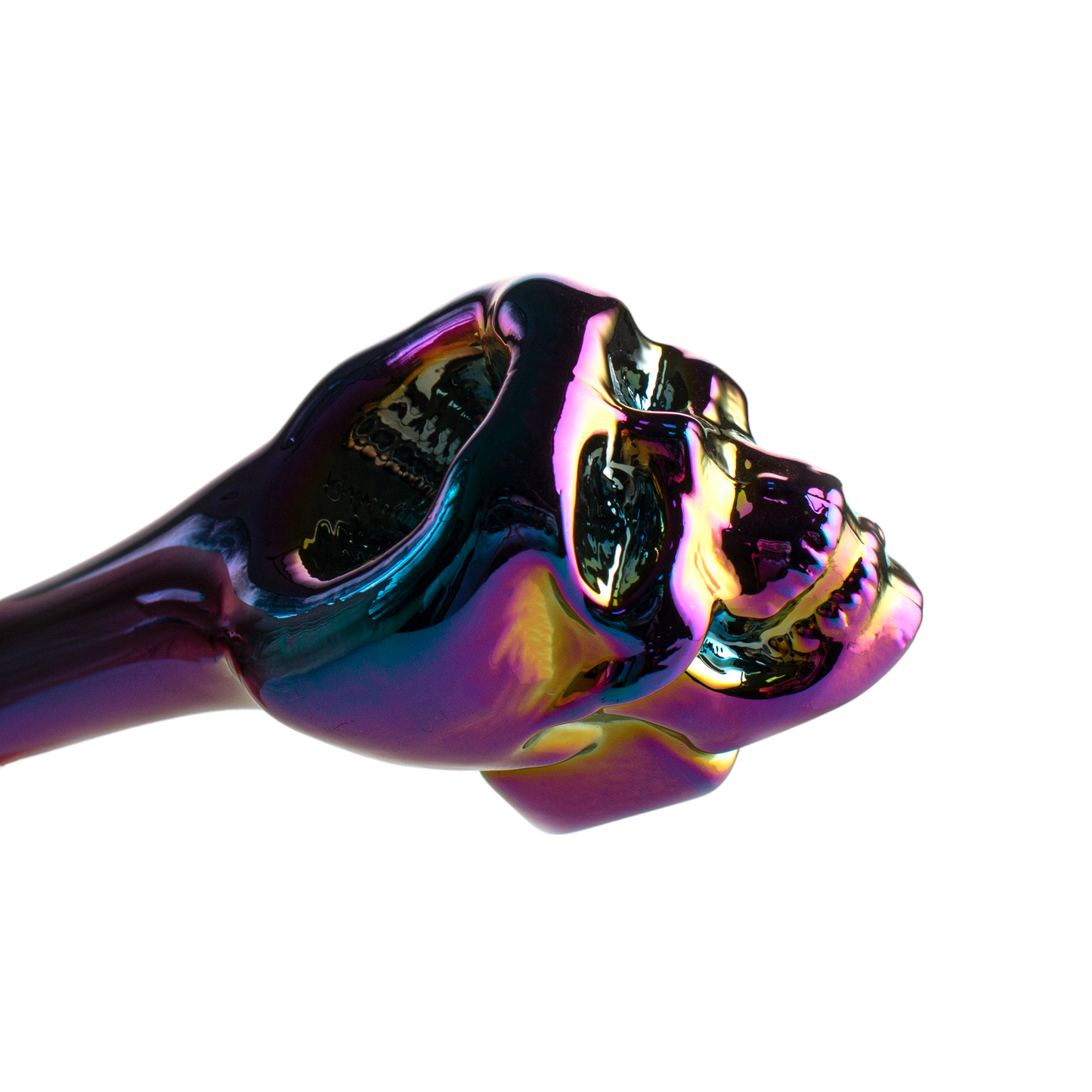 Glass Skull Tobacco Pipe - 100mm Hand Pipe YD4973