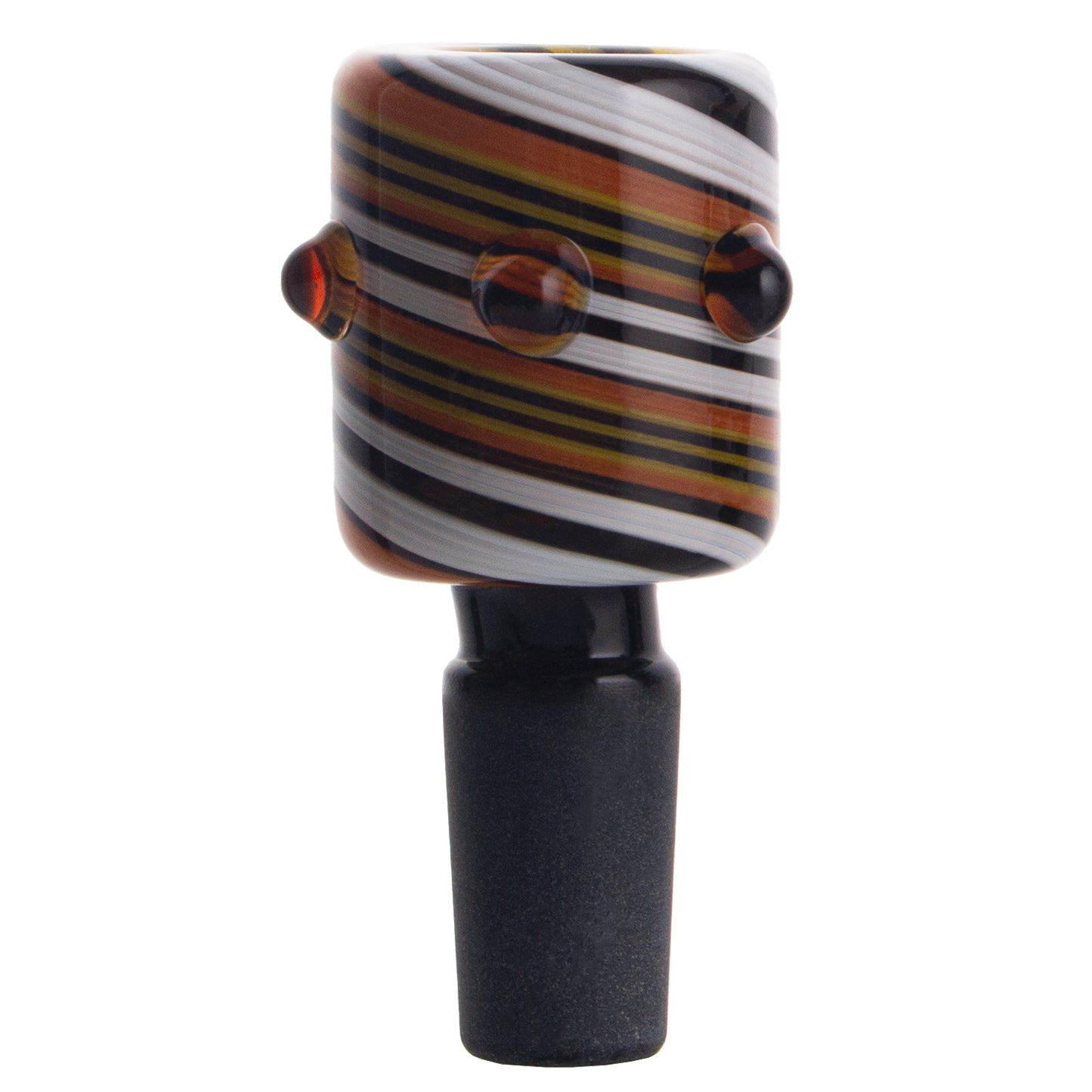 Striped Glass Bowl Piece with Black Joint PT154