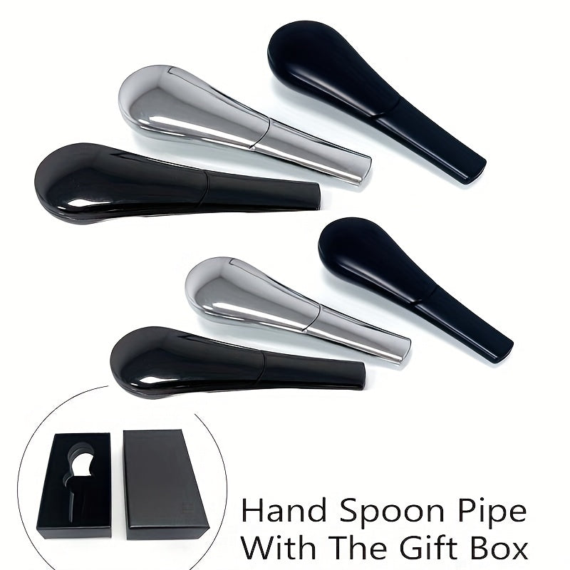 Zinc Alloy Spoon Tobacco Pipe - Metal Hand Pipe YD1995 （Random Color）
