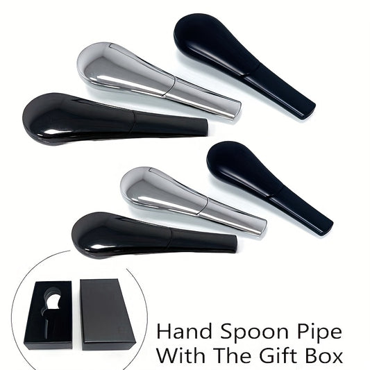 Zinc Alloy Spoon Tobacco Pipe - Metal Hand Pipe YD1995 （Random Color）