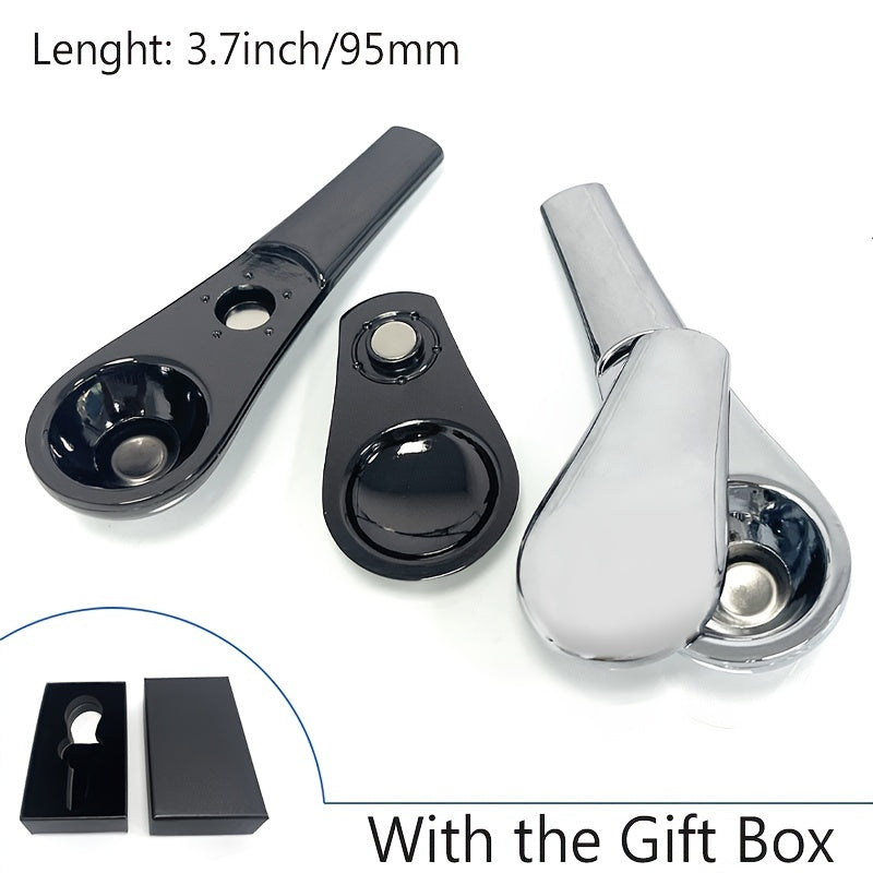 Zinc Alloy Spoon Tobacco Pipe - Metal Hand Pipe YD1995 （Random Color）