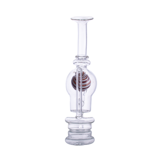 Ball-Shaped Clear Glass Attachment, Colorful Dot Design, PF131