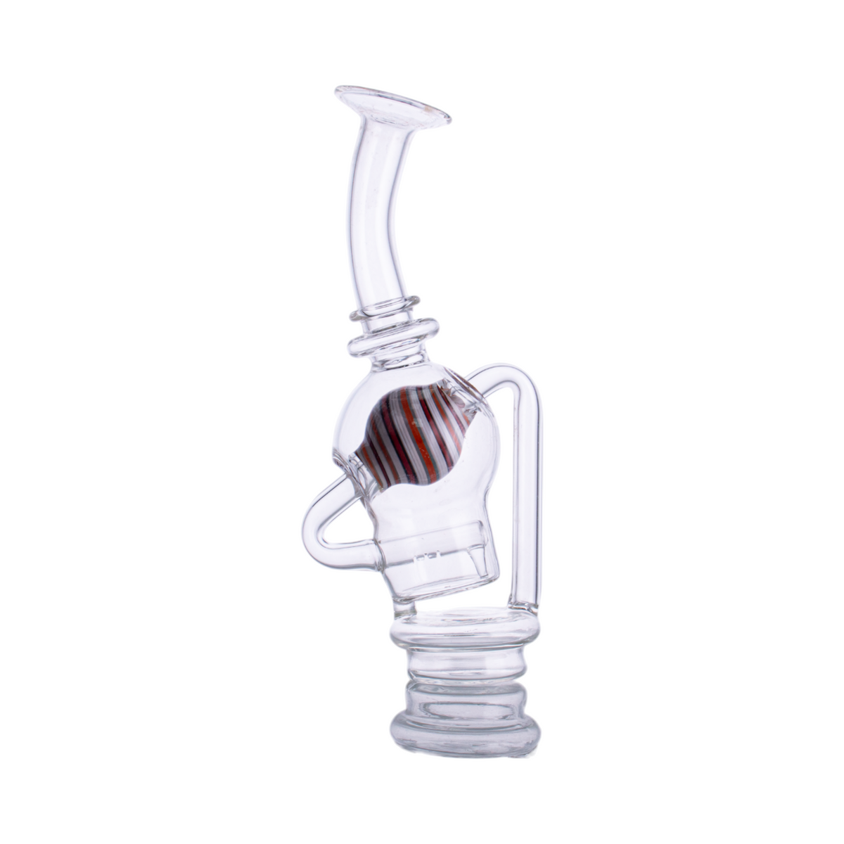 Ball-Shaped Clear Glass Attachment, Colorful Dot Design, PF131