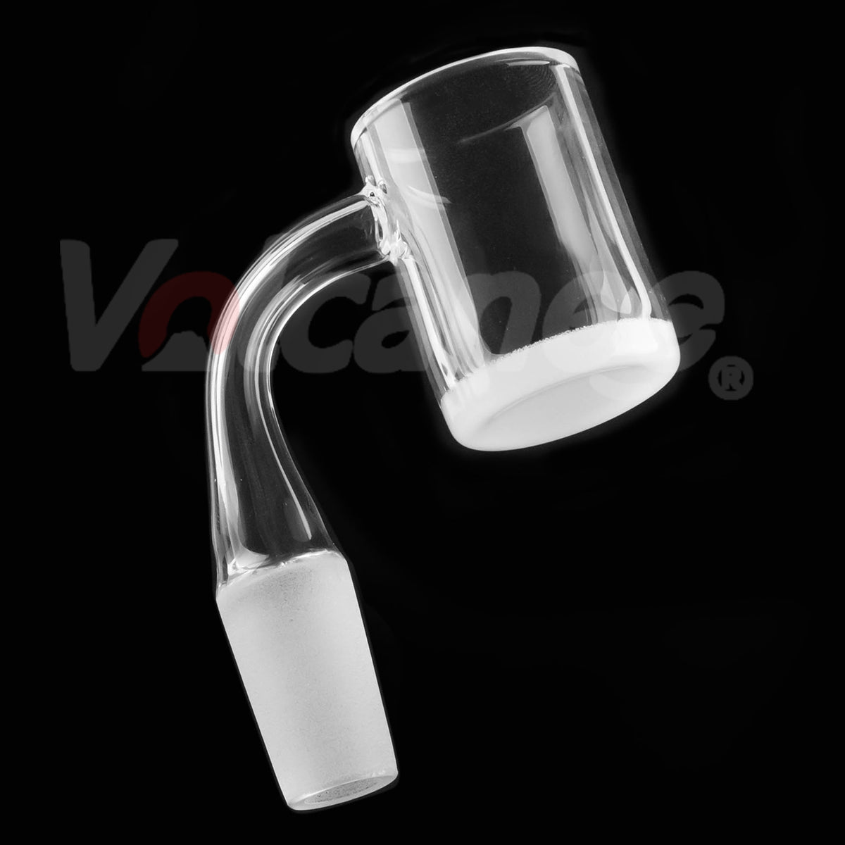 25mm White Bottom Quartz Banger - Frosted Beveled Joint D2505
