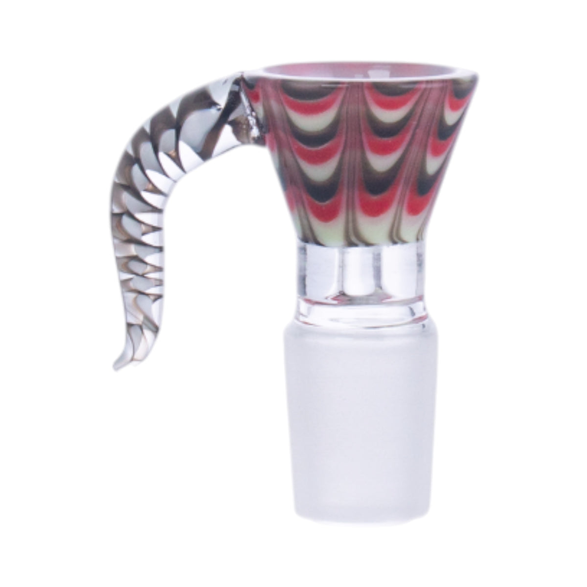 Horned Trumpet Glass Hookah Bowl, Frosted Joint, 14mm/18mm, PT1253（Random Color）