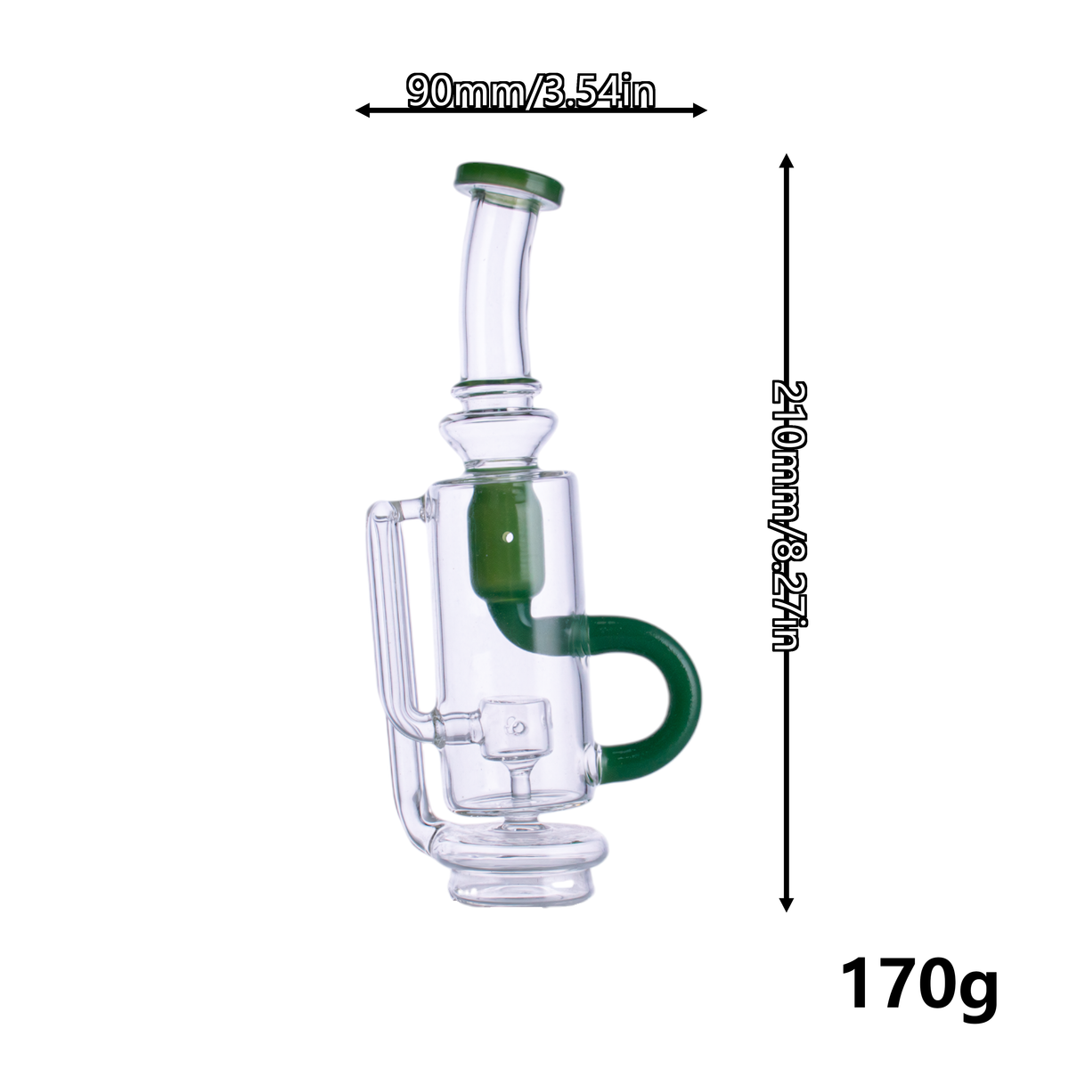 Multi-Color Handblown Glass Water Pipe with Silicone Handles,PF5121（Random Color）