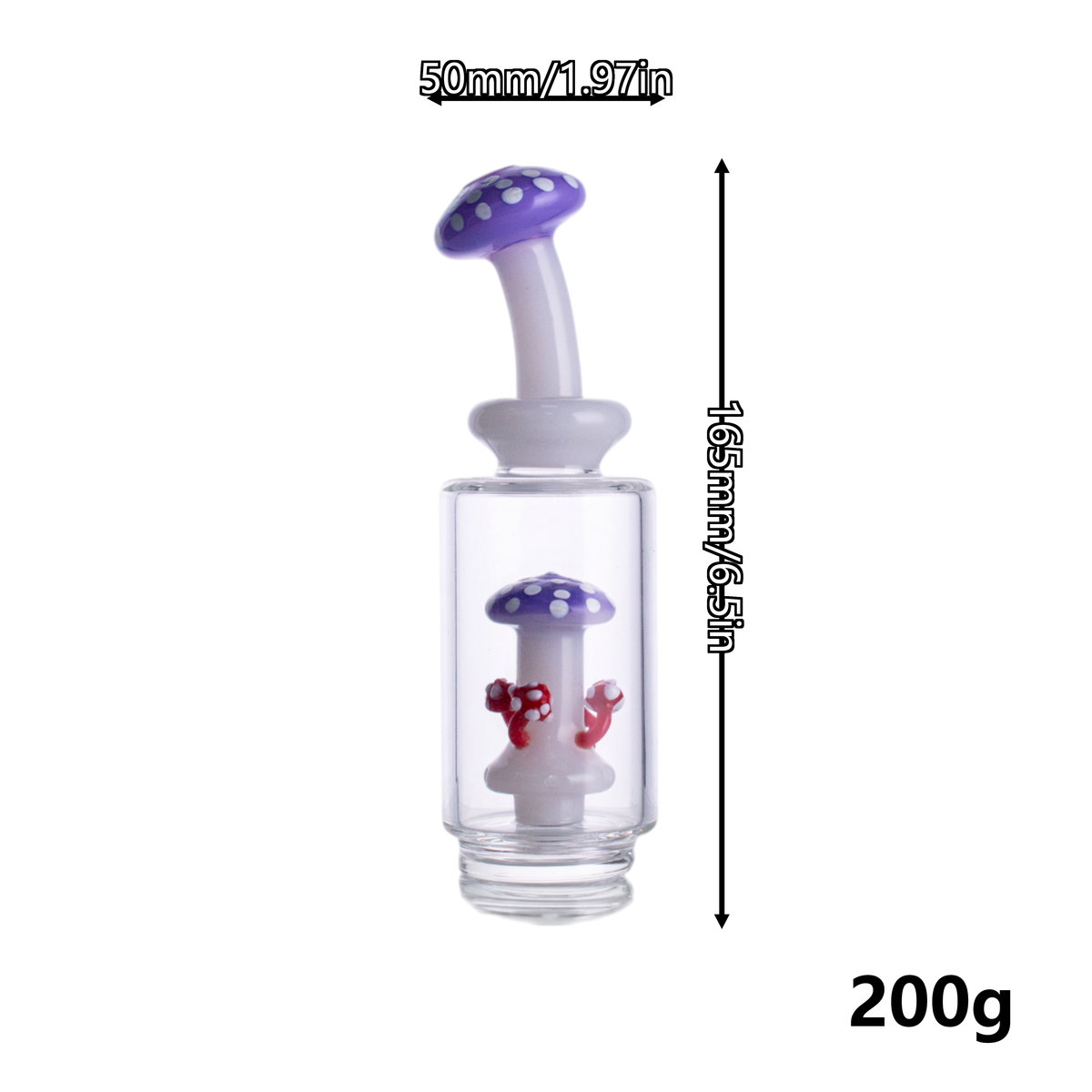 Mushroom Glass Attachment, 165mm Length, 42mm Base, Milky Colors, PF9122（Random Color）