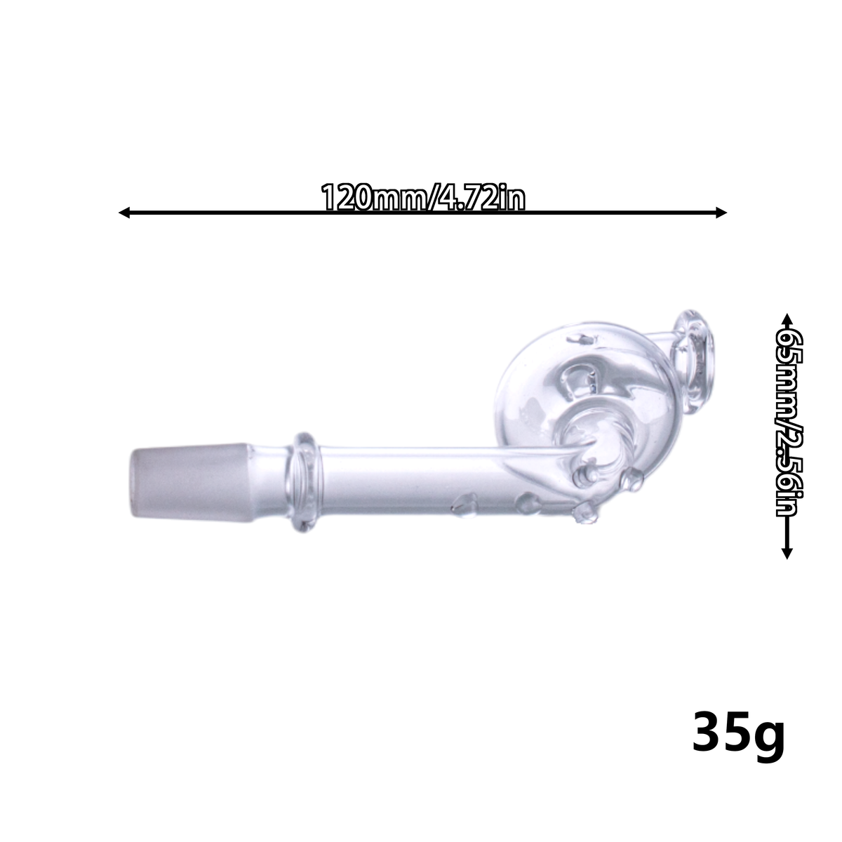 Clear Bowl Quartz Banger with Long Neck, 120mm, 35g