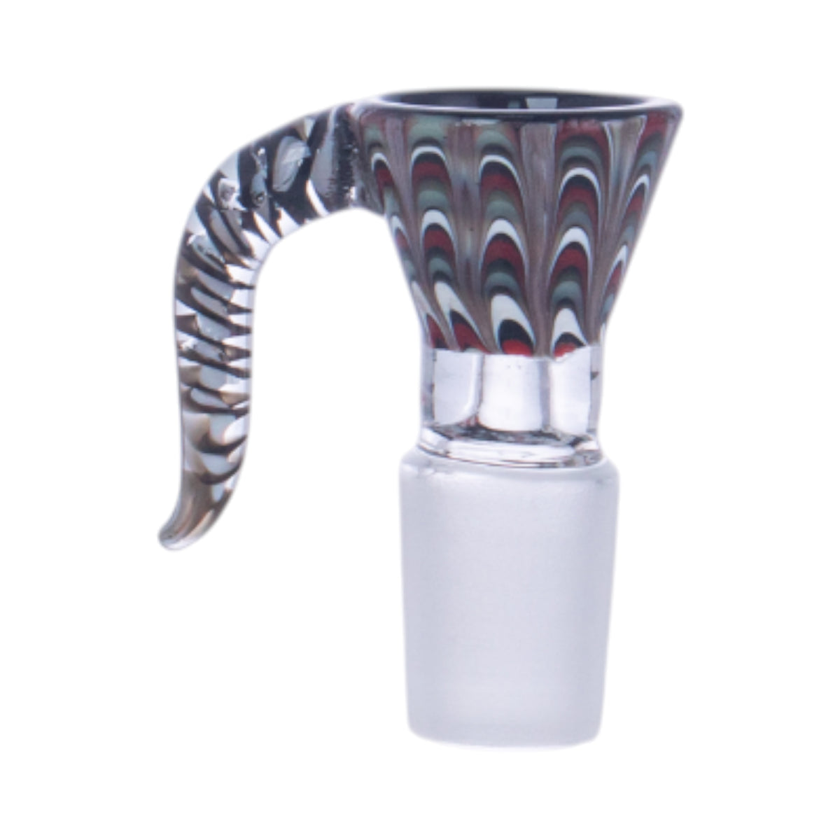 Horned Trumpet Glass Hookah Bowl, Frosted Joint, 14mm/18mm, PT1253（Random Color）