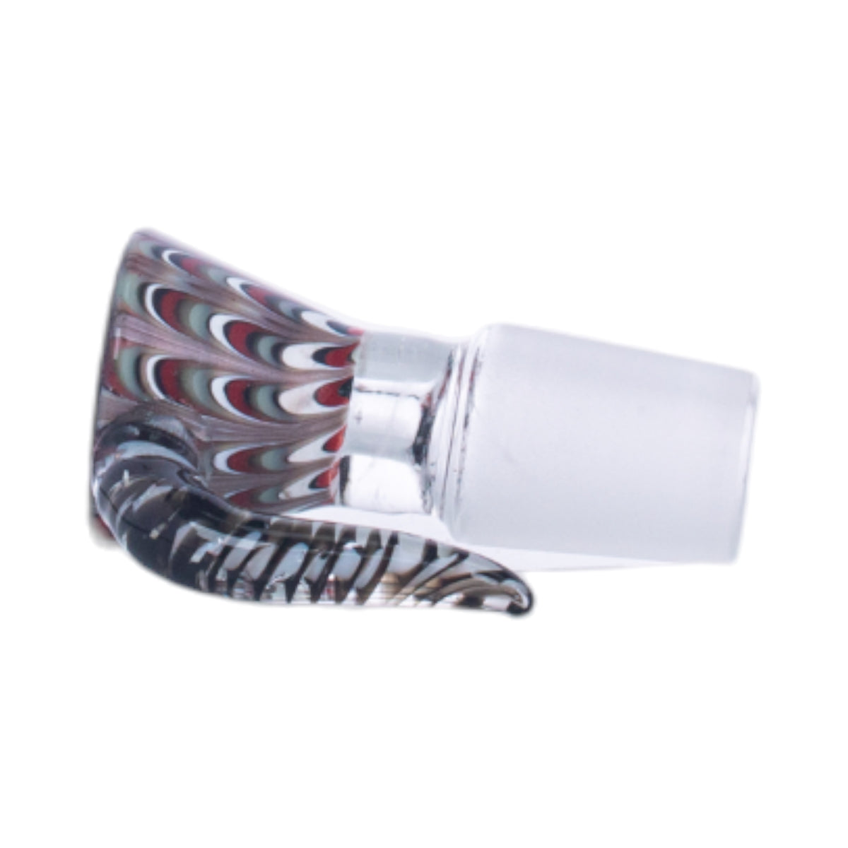 Horned Trumpet Glass Hookah Bowl, Frosted Joint, 14mm/18mm, PT1253（Random Color）