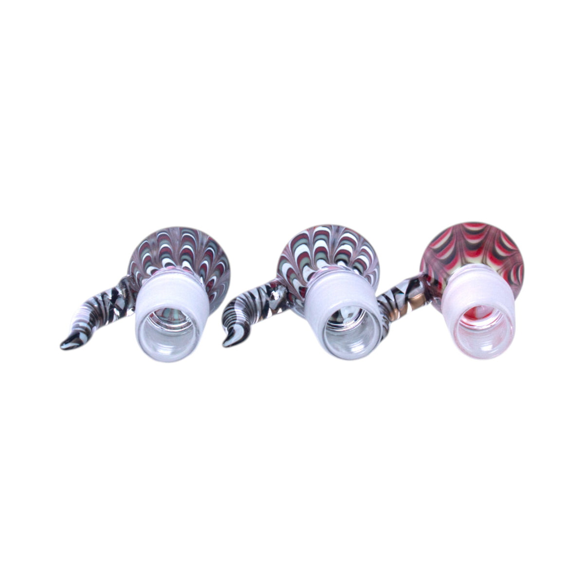 Horned Trumpet Glass Hookah Bowl, Frosted Joint, 14mm/18mm, PT1253（Random Color）