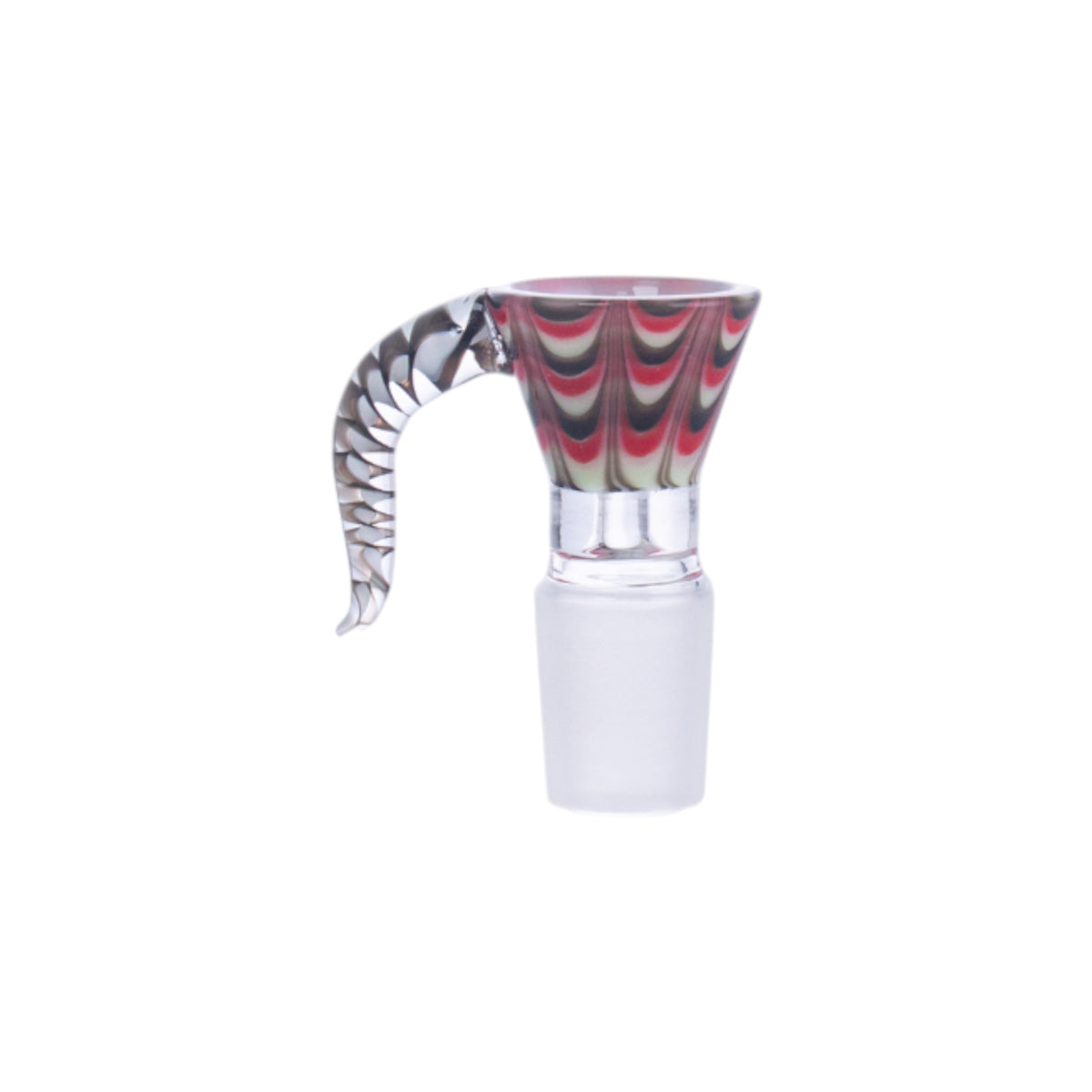Horned Trumpet Glass Hookah Bowl, Frosted Joint, 14mm/18mm, PT1253（Random Color）