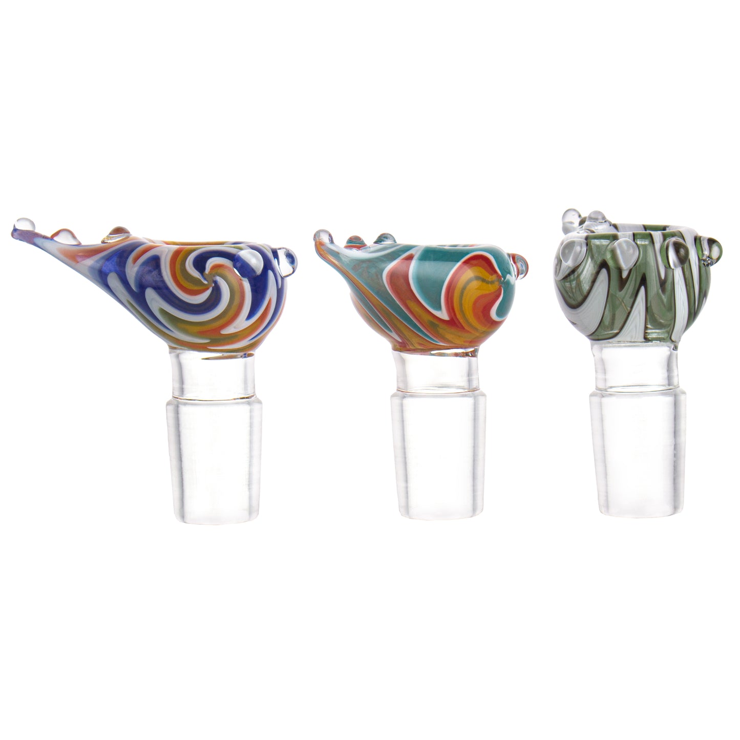 Long Neck Colorful Glass Bowl Piece PT304