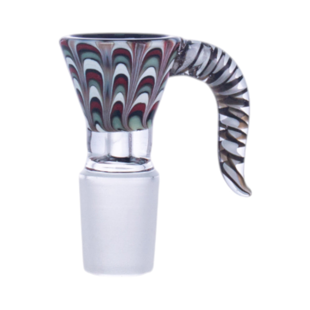 Horned Trumpet Glass Hookah Bowl, Frosted Joint, 14mm/18mm, PT1253（Random Color）