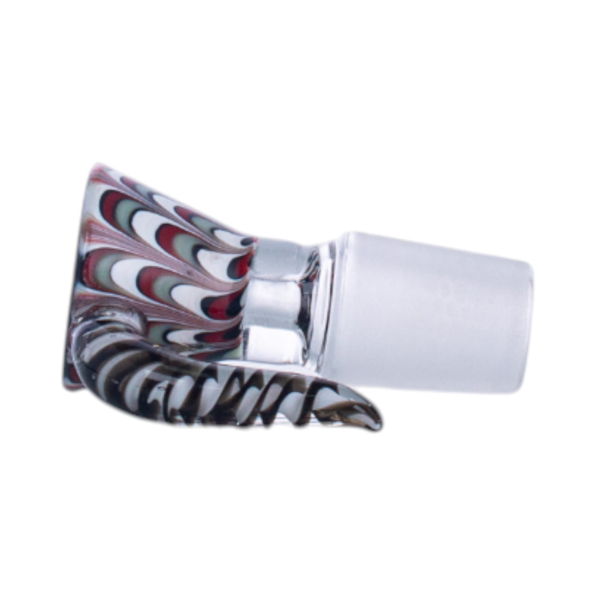 Horned Trumpet Glass Hookah Bowl, Frosted Joint, 14mm/18mm, PT1253（Random Color）