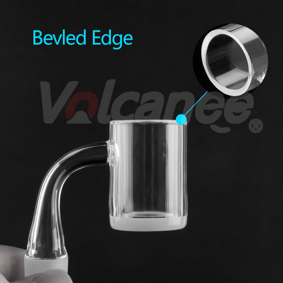 25mm White Bottom Quartz Banger - Frosted Beveled Joint D2505