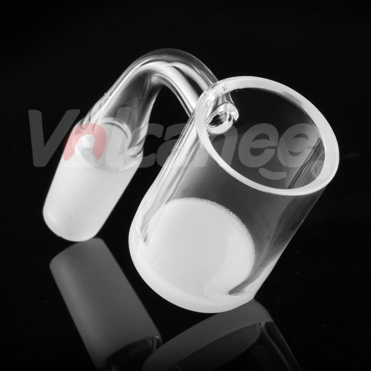 25mm White Bottom Quartz Banger - Frosted Beveled Joint D2505