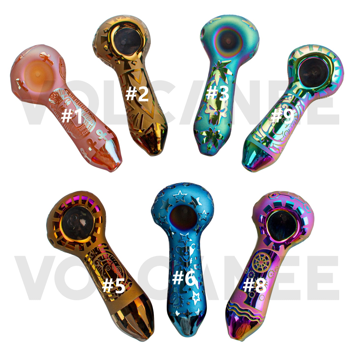 Electroplated Deep Frosted Glass Smoking Pipe YD3415（Random Color）
