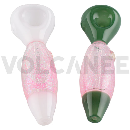 Gold Glitter Glycerin Glass Smoking Pipe YD3472（Random Color）