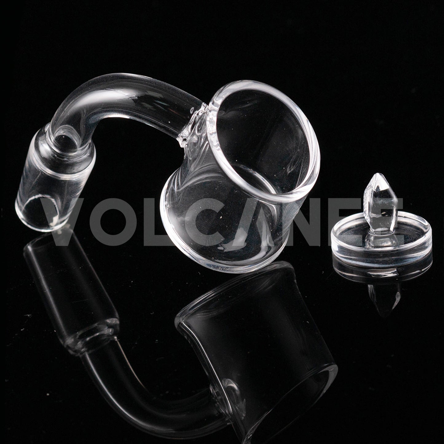 25mm Bevel Quartz Banger - 2mm Wall Clear Flat Edge D25383