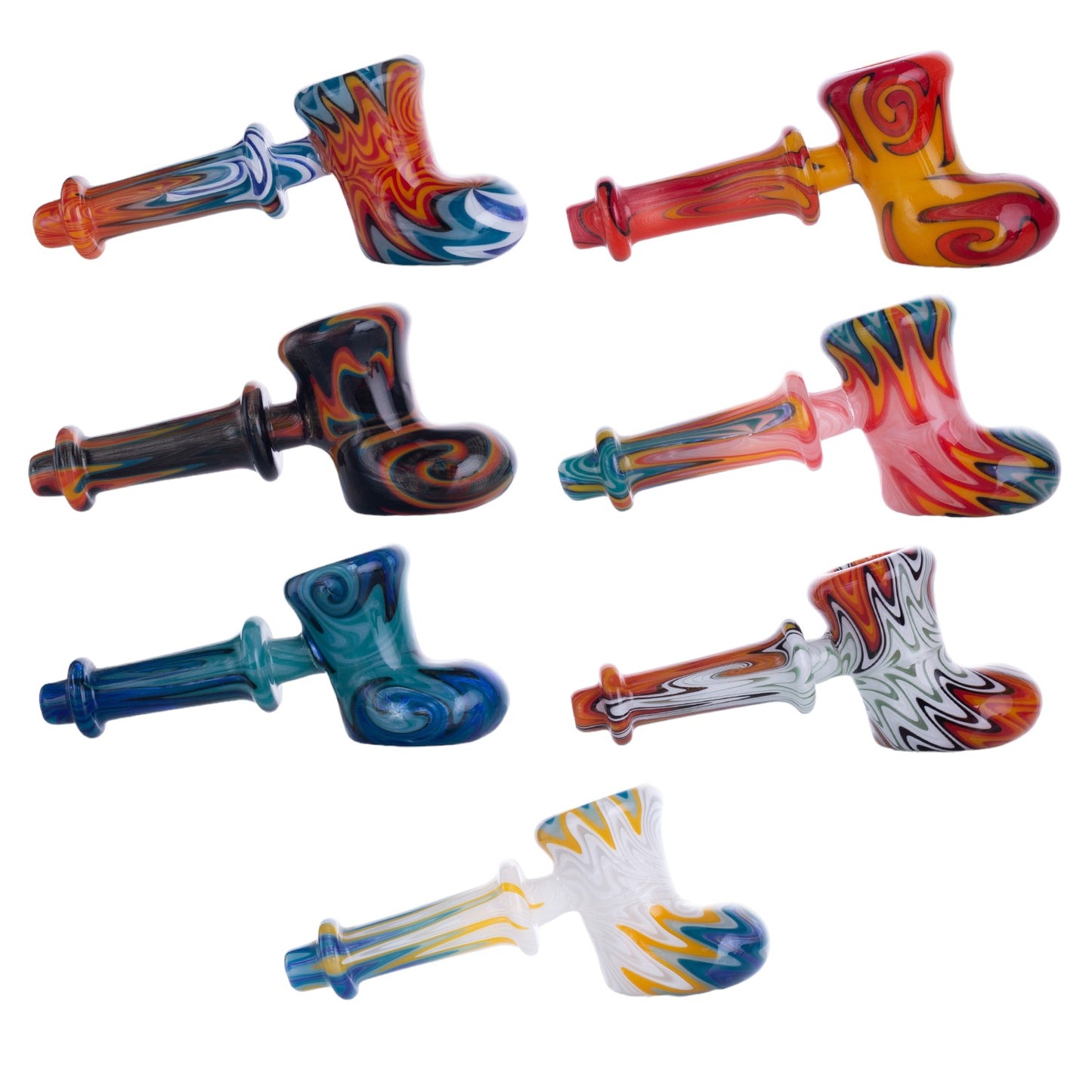 Patterned Glass Smoking Pipe YD3658（Random Color）