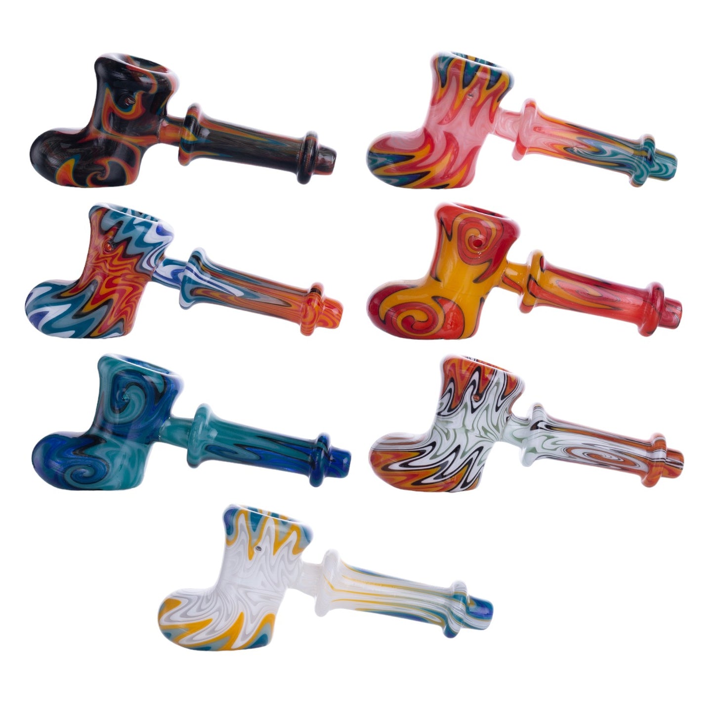 Patterned Glass Smoking Pipe YD3658（Random Color）